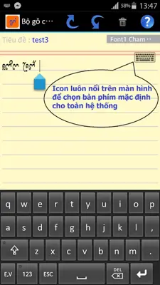 Bộ gõ chữ Chăm VN android App screenshot 3